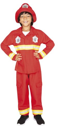 Rubies DISFRAZ BOMBERO INFANTIL para niño, para niña, talla S, Camisa, pantalon, sombrero, para Carnaval, Navidad, Fiestas y Cosplay