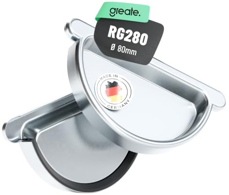 greate Dachrinnen Endstück verzinkt mit Gummidichtung für 280 Dachrinnen | 2er Pack - Made in Germany - Steckboden halbrund mit einfacher Steckmontage - Abdeckung Regenrinne - Rinnendeckel