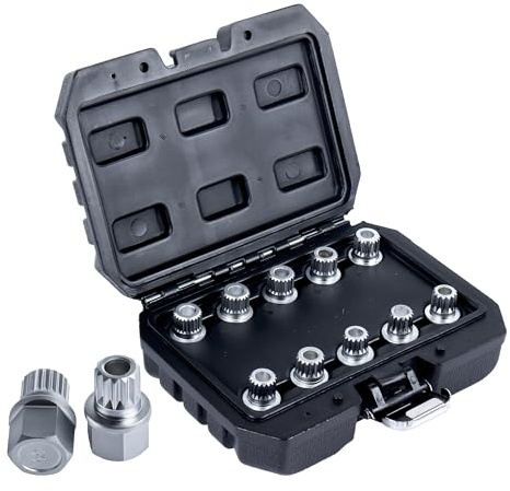 CCLIFE Radsicherungs Schlüssel Set 10-tlg. kompatibel mit BMW | 1/2 Antrieb | 17 mm | Sicherheits-Torx Bits | Radschlösser lösen