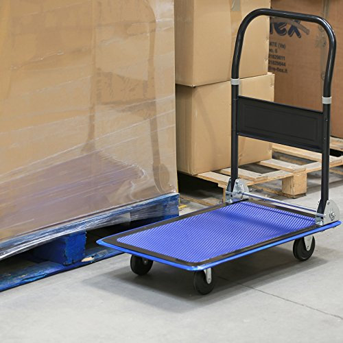 Qualtex Heavy Duty Aluminium Folding Sack Platform Trolley Hand Truck Barrow WheelsGarn Cart Festival Trolley (150 kg)