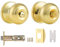 Probrico Brass Privacy Door Knob with Lock, Stainless Steel Round Interior Door Knobs for Bedroom/Bathroom, 1 Pack