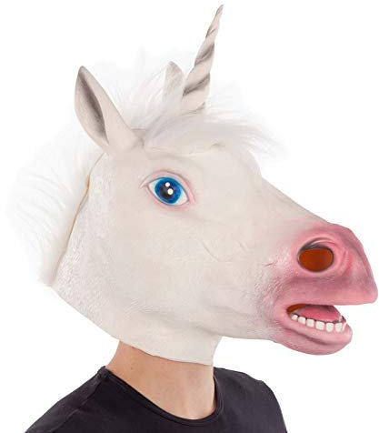 My Other Me Einhorn-Maske, Weiß