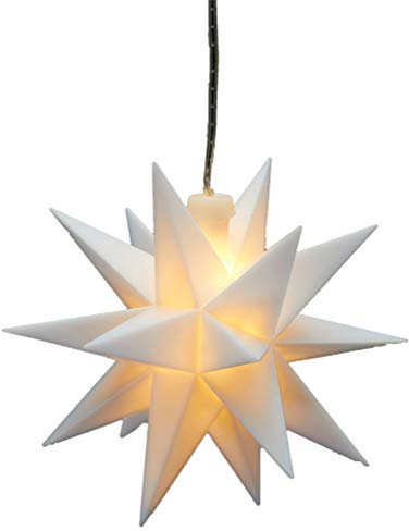 LED 3D-Stern weiß mit Timer