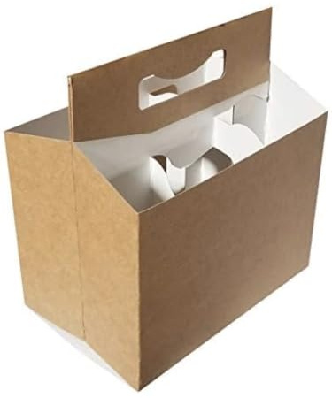 ICE N COLD 6pk Cardboard Carrier (Kraft, 50ct) | Holds 6pk 12oz Bottles | FAST SAME DAY SHIPPING