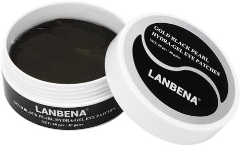 Sonew 60 Stück Augenpads, Schwarze Perlenessenz Feuchtigkeit Eye Pads für Feine Linien, Verdünnen Dunklen Kreises, Straffung, Anti-Falten