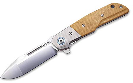 MKM Clap Micarta Brown Titanium Bolster