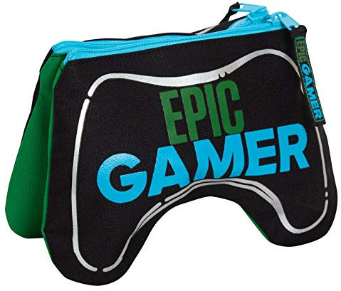 Epic Gamer 3D Gaming Controller Pencil Case Kids Large Double Sided Stationery Holder Gaming Accessory Handset Case Protector Gaming Gift