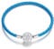 Women's Charm Bracelet 17-19 cm 925 Sterling Silver Blue Leather Love Lock Snowflake Charm Christmas for Mum Wife (Snowflake 17cm Bracelet)