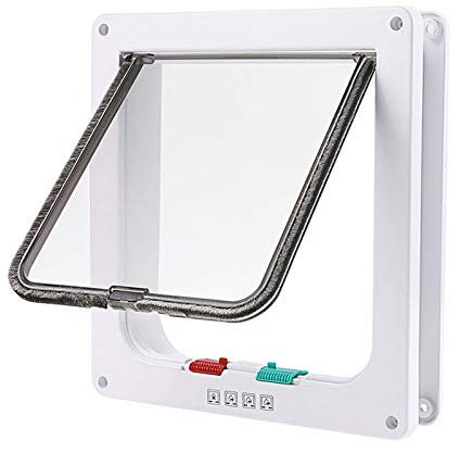 Porta per Gatti HUA Porta per Animali Domestici/Gattaiola Facile da Installare, Porta con Sportello Magnetico Trasparente per Porte E Finestre Scorrevoli in Vetro, per Animali sotto I 7 kg