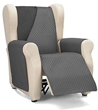 Martina Home Diamond Housse de canapé 1 Place/Relax - Anthracite/Noir