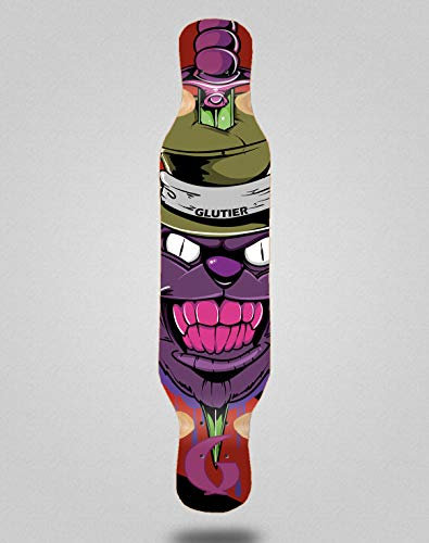Glutier Skateboard Longboard Deck 46x10 Gr Cat Red