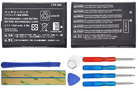 Duotipa Batterie de rechange CTR-003 compatible avec Nintendo 3DS 2DS N3DS Console de jeu avec outils