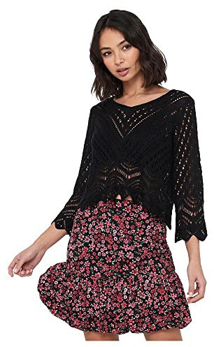 JdY Damen Jdynew Sun 3/4 Cropped KNT Noos Strickpullover, Schwarz, XL EU