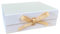 TOFFEL White Gift Box with Lid Large 32x22x10cm, Luxury A4 Magnetic Gift Box, Gold Ribbon, Hamper Boxes Empty, Bottle Gift Box, Birthday, Wedding, Valentines