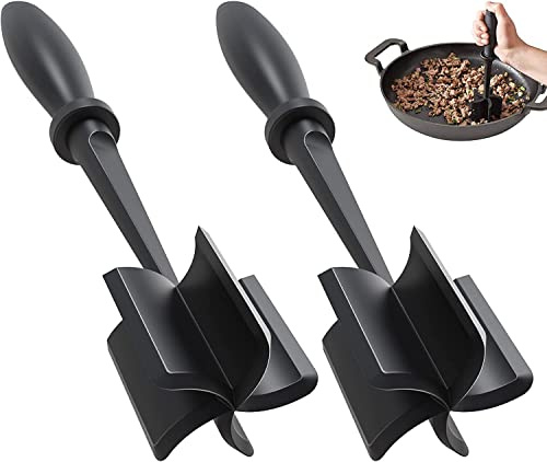 2 Stück Fleischzerkleinerer, Upgrade Hamburger Zerkleinerer, Premium Hitzebeständiger Fleischstampfer für Hamburgerfleisch, Antihaft-Mix-Hacker, Hamburger Smasher sicher