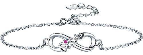 Lydreewam Schwester Armband Silber 925 für Damen Frauen Mädchen Unendlichkeit Armband für Schwestern Bester Freund Freundschaft Geburtstagsgeschenk, verstellbar 16+3cm
