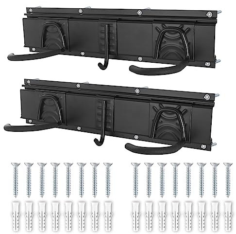 HIGHRAZON Bike Storage Rack, 4 Bike Rack & 2 Helmets Hooks, Adjustable Wall Mount Bike Rack Holds Up to 200lbs, Bike Storage Hanger for Home & Garage Organizer
