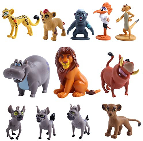 HERMJ König der Löwen Figuren Set,Lion King Set,12 Stück Mini Figuren,Cake Topper Löwen,The Lion Kuchen für Kinder Geburtstagsdeko, Bunt, 4-6cm