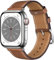 Docco Jette Correa de cuero compatible con Apple Watch Band de 41 mm, 40 mm, 38 mm(marrón-plata)