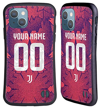 Head Case Designs Offizielle Personalisierte Individuelle Juventus Football Club Third 2022/23 Match Kit Hybride Handyhülle Hülle Huelle kompatibel mit Apple iPhone 13