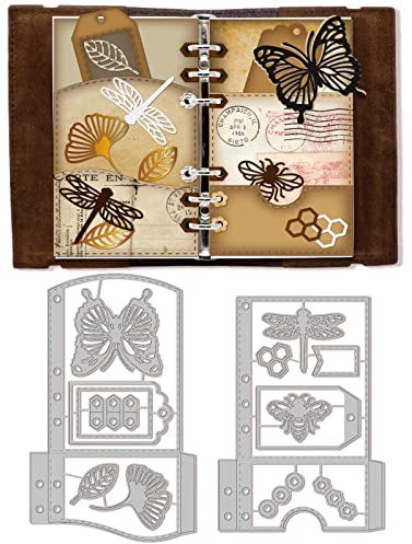 GLOBLELAND 3D Taschenplaner Mit Tiermotiven, Stanzformen, Schmetterling, Libelle, Biene, Karbonstahl, Prägewerkzeug, Stanzschablonen Für DIY Scrapbooking, Dekorative Prägung, Papierkarte