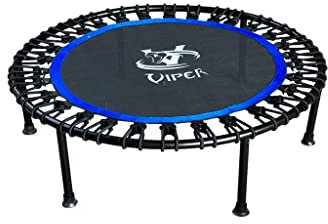 VIPER 40 Fitness Trampoline, Silent Rebounder for Indoor Workouts, Bungee Rope Design, Max 150KG, Black/Blue