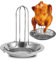 SANOU Asador de Pollos Chicken Holder Parrilla de Pollo con Bandeja de Goteo Pollo Barbacoa Soporte Soporte Asador de Pollos Pollo Asado Rack para Cocinar al Grill en Horno y Barbacoa