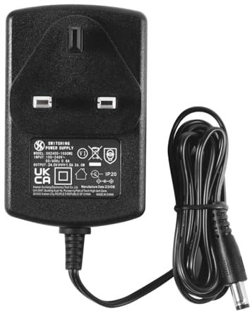 Security-01 AC to DC 24V 1.5A Power Supply, Plug UK 5.5mm x 2.1mm with Selectable 5.5mm x 2.5mm, 3.5mm x 1.35mm Connector Tips