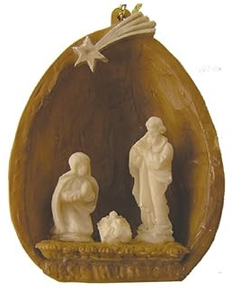 FADEDA Hlg. Familie in Walnuss/Höhe:5 cm/handbemalt/detailgetreue Krippen Figuren - Weihnachten Tisch Dekoration Krippe Zubehör