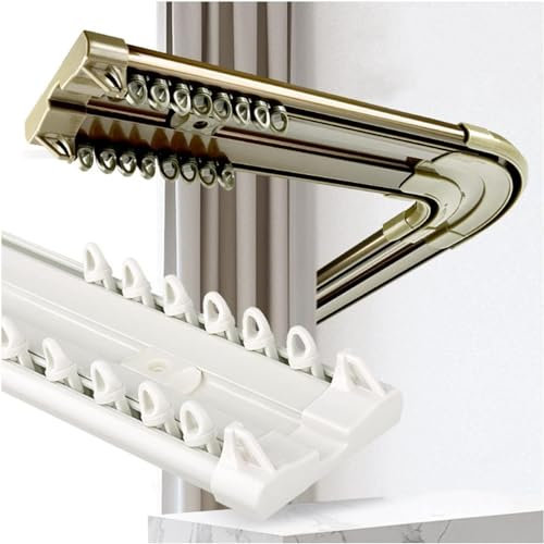 Gardinenstangen Deckenvorhangschiene Doppelte Vorhangschiene 3 Fuß Bis 12 Fuß, Deckenschienenstangen Aus Aluminiumlegierung Mit Nano-Rollen Und 90-Grad-Eckbiegungen, Gerade (Color : White, Size : 1.