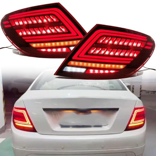 YQINGQ Rücklicht Rückleuchte für B-enz C Class W204 2007-2014, Auto Rücklicht Montage Bremslicht Blinker Links Rechts Ersatzteile