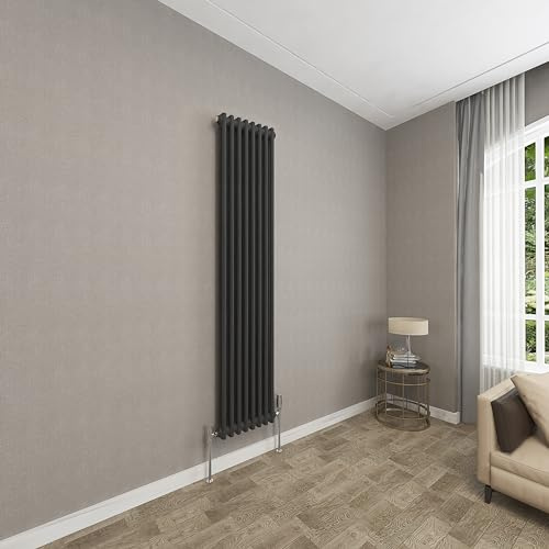 Sky bathroom 1800x380mm Vertical Black Cast Iron 2 Column Radiator Traditional Upright Central Heating Radiator