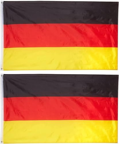 Bandera de Alemania EM 2024, artículo para fans de Alemania, bandera de Alemania con 2 ojales metálicos de poliéster, bandera de Alemania, decoración para World Cup Home Garden Party Bar (90 x 150 cm,