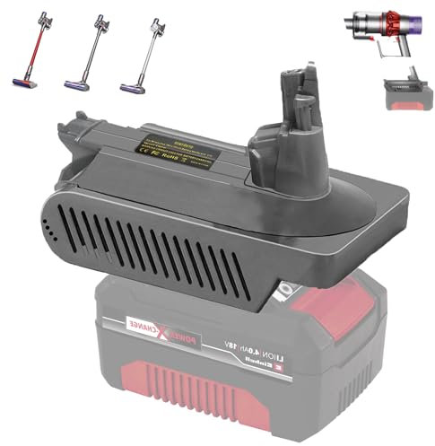 JJXNDO für Dyson V10 Akku Ersatz, V10 Adapter für Einhell 18V Li-Ionen Akku Power X-Change Konverter für Dyson V10 Akku Arbeit für Dyson V10 Cyclone Animal Absolute Fluffy SV12 Staubsauger