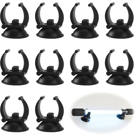 10Pcs Aquarium Heater Suction Cups Suckers with 2.5cm Bracket Clip Wall Suckers for Submersible Lights Aeration Setup Heating Rod Holders Fish Tanks Accessories