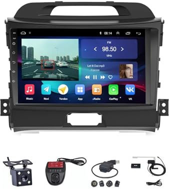 Android Car Stereo Radio Video Multimedia GPS Player, 9 pollici Touch Screen Radio Accessori per auto con Bluetooth e navigazione e telecamera di backup per K-IA Sportage 3 4 2010-2015 (Dimensioni: M2