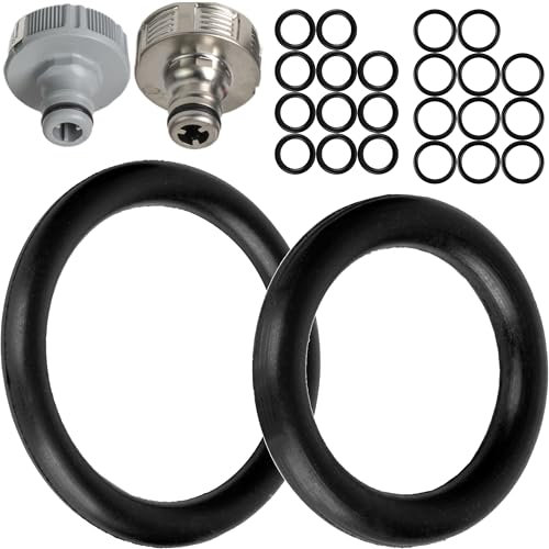 Set di O-ring di ricambio, 24 pezzi, per sistema di connettori da giardino G 1/2 e 3/4 pollici, compatibile con connettori Gardena 21 e 26,5 mm, Ø 16 x 11 e 22,3 x 17 mm, silicone