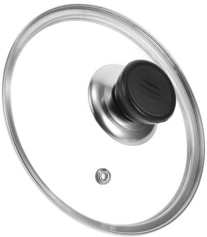 OFFSCH 6 Inch Tempered Glass Pot Lid Stainless Steel Rim, Universal Replacement Cooking Pan Cover Heat-resistant Handle for Home and Outdoor Use, Fits 14.7cm Inner Diameter Pots