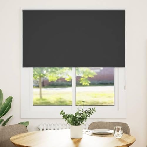 vidaXL Estor Enrollable Opaco Negro 125x130 cm Tela Ancho 121,6 cm