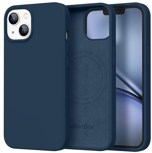 GOLBINBOX Magnetic for iPhone 15 Case, Silicone Cover, Dark Blue | Compatible with MagSafe, Comfortable Grip, Soft Anti-Scratch Microfiber Lining, Slim Shockproof Protective Phone Case 6.1