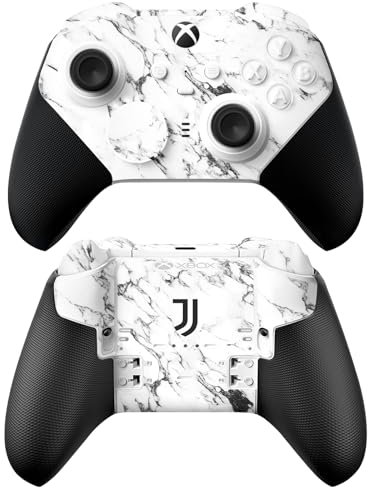 Head Case Designs Offizielle Juventus Football Club Marmor Weiss Kunst Vinyl Haut Gaming Aufkleber Abziehbild Abdeckung kompatibel mit Xbox Series X & S Elite Wireless Controller Series 2