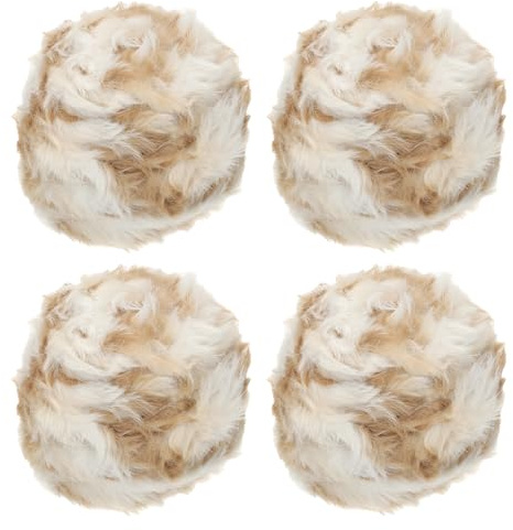 PATIKIL 35yds Faux Fur Yarn, 4 Pelotes 0.4OD 50g Laine Douce et Pelucheuse Laine Épaisse en Polyester Plush Fur pour Crochet et Tricot à la Main Châles, Couleur Coque de Châtaigne
