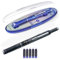 Cikiki Retractable Fountain Pen, 0.38mm Fountain Pen Fine Nib Set with 5 Black/Blue Inks Cartridges, Sticker Notes, Index Tabs, Ink Syringe, Smooth Writing for Writing, Office,School