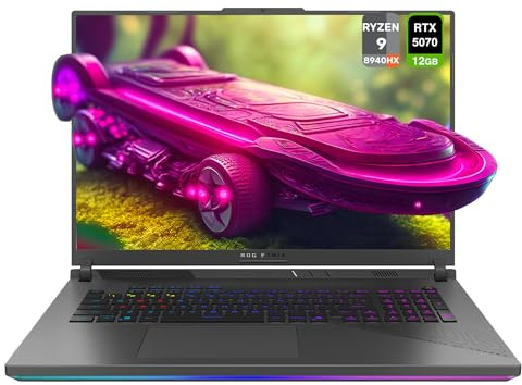 ASUS ROG Strix G18 Gaming Laptop, AMD Ryzen 9-8940HX, 16 GB DDR5 RAM, 1 TB PCIe SSD, 18 2.5K (2560x1600) Nebula Display 240Hz, Nvidia G-Force RTX 5070, 4-Zone RGB Keyboard, W11 Home, Eclipse Gray