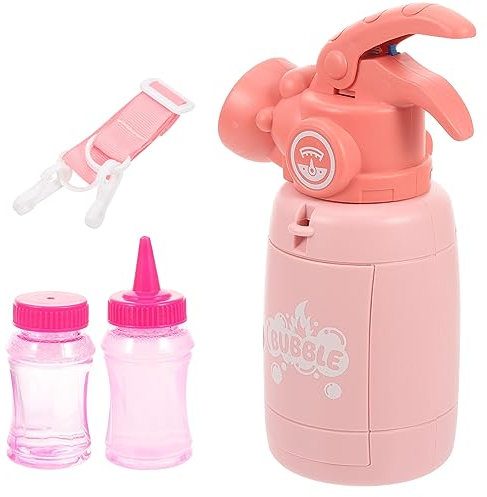 Vaguelly 1 Juego Máquina de Burbujas Automática de Extintor de para Juguete de Fiesta para Cumpleaños y Verano Soplador de Burbujas de Seguro y Divertido Color Rosa