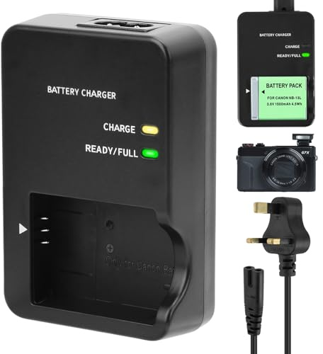 CB-2LH CB-2LHT Cameras Battery Charger for Canon NB-13L PowerShot G1 X Mark III G5X G5 X Mark II G7 X G7 X Mark II G7 X Mark III G9X G9 X Mark II SX620 HS SX720 HS SX730 HS SX740 HS Digital Camera Su