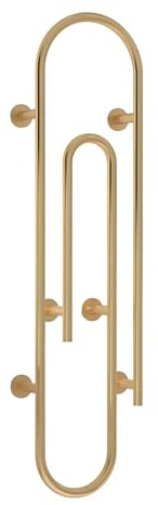 GLYYR Heated Towel Rack for Bathroom, 75W Wall Mounted Towel Warmer Rack 304 Stainless Steel Curved Electric Towel Rail with Thermostat, Plug In, 47x11IN