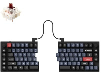 Keychron Q11 QMK/VIA TKL Split Tastatur, 75% ANSI, Hot-Swap-fähig, Kabelgebunden, Voll-Aluminium Gehäuse, PBT Keycaps & RGB-Beleuchtung, Für Mac & Windows (Gateron Brown Schalter)