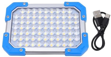 Tbest Wiederaufladbare LED Arbeitsleuchte Flutlicht, 3600mAh IPX4 Wasserdicht mit Haken und Magnetischem Design, for Baustelle Inspektion Notfall (Plastik)