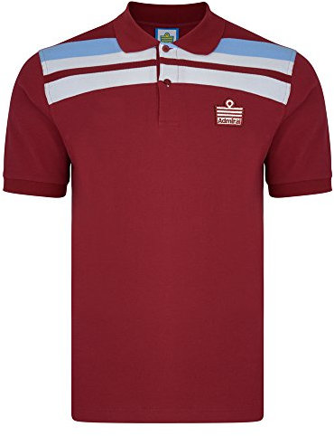 West Ham United F.C. Admiral 1982 Club Polo Shirt Claret/Sky Medium